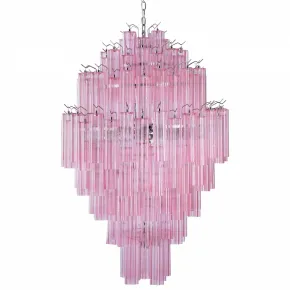 Большая люстра розовое стекло Vintage Kronleuchter aus Murano glas