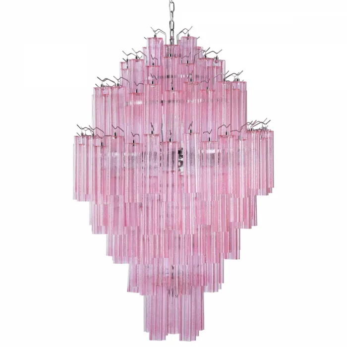 Большая люстра розовое стекло Vintage Kronleuchter aus Murano glas от ImperiumLoft