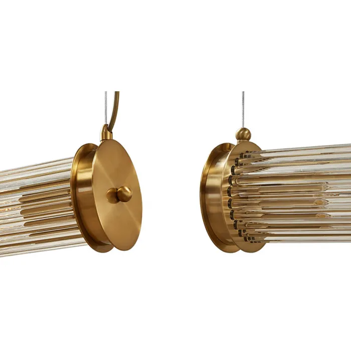 Подвесной светильник Glass TUBE Pendant Double Gold от ImperiumLoft