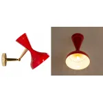 Бра Pair of Italian Bright Red Cones Wall Sconces