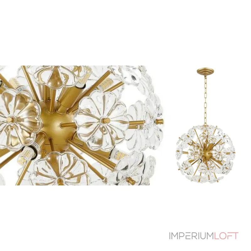 Подвесная люстра Glass Flowers Sputnik Chandelier D 32