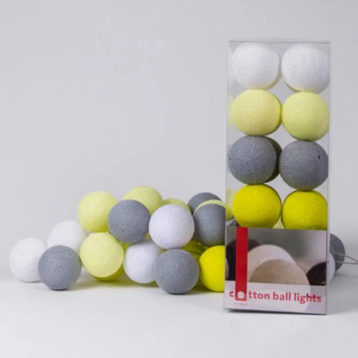 Гирлянда хлопковые фонарики Сotton Ball Yellow от ImperiumLoft