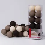 Гирлянда хлопковые фонарики Сotton Ball Brown от ImperiumLoft
