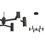 Подвесная люстра Rigor & Conciseness Lighting Angular Plafond Black