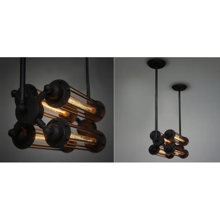 Подвесной светильник Loft Industrial Edison Cage Horizontal Quatro от ImperiumLoft