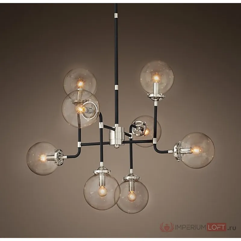 Люстра BISTRO GLOBE CLEAR GLASS SILVER CHANDELIER 8 от ImperiumLoft