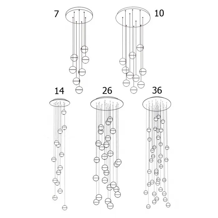 Люстра Bocci 14 Round Chandelier Led Crystal Glass  от ImperiumLoft