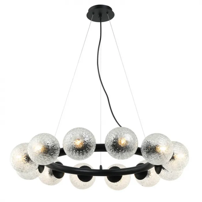 Люстра Perforated Glass Bubbles black D77 от ImperiumLoft