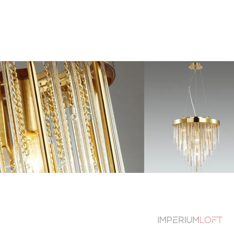 Подвесная люстра Luxury Gold & Glass Stripes Подвесная люстра Luxury Gold & Glass Stripes