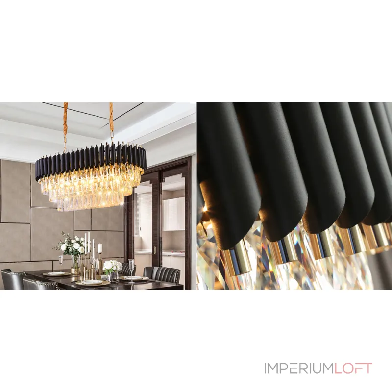 Подвесная люстра Empire Black Rectangular Chandelier Crystal Подвесная люстра Empire Black Rectangular Chandelier Crystal