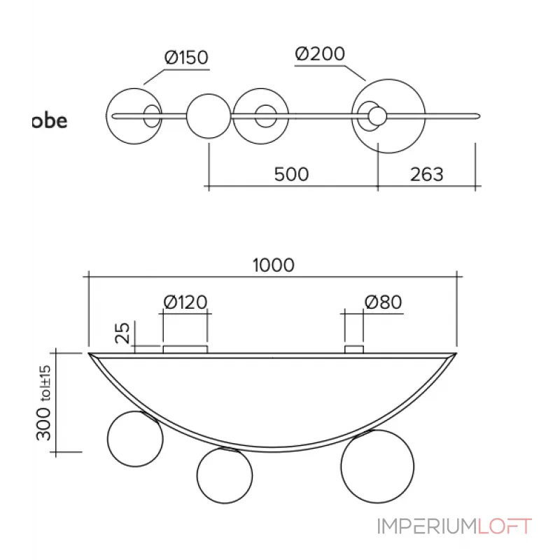 Потолочный светильник Atelier Areti Girlande Ceiling Crescent 3