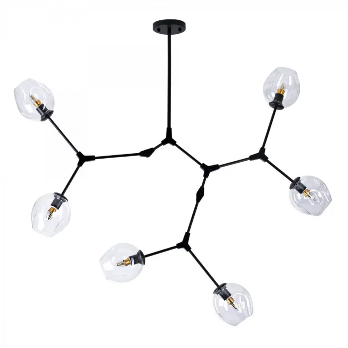 Люстра Сrumpled Glass Bubble Chandelier Black 6 плафонов от ImperiumLoft