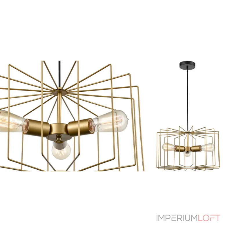 Подвесная люстра Cage Wire Color gold