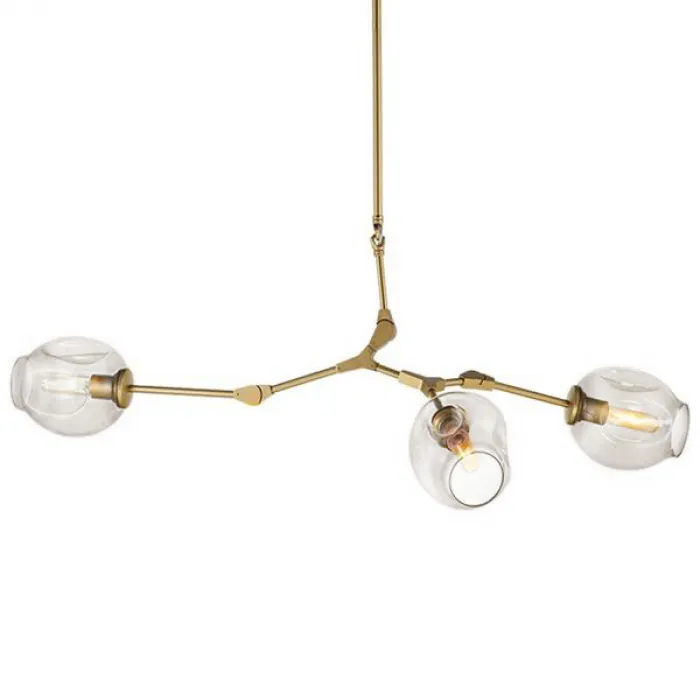 Люстра Сrumpled Glass Bubble Chandelier Gold 3 плафона от ImperiumLoft