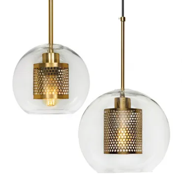 Perforated Vessel Pendant Lamp Gold Ball
