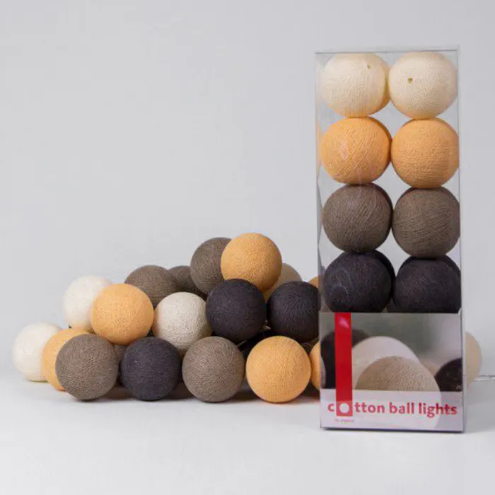 Гирлянда хлопковые фонарики Сotton Ball Clay от ImperiumLoft