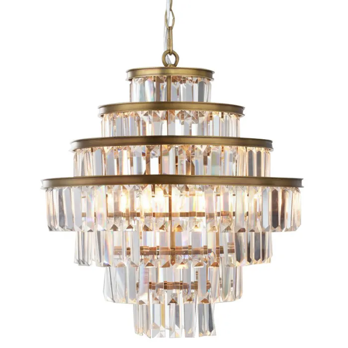 Люстра RH Alaine Crystal Large Pendant Antiqued Brass от ImperiumLoft
