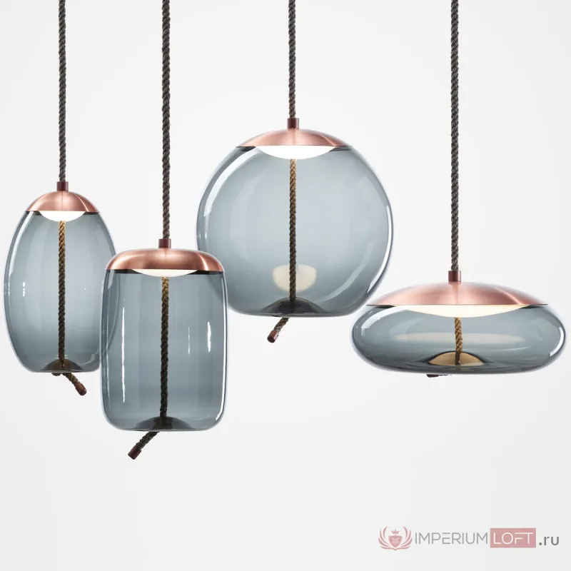 Подвесной светильник KNOT Small Gray glass Copper от ImperiumLoft