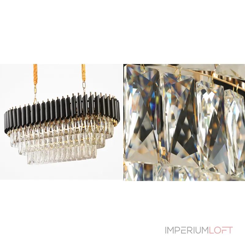 Подвесная люстра Empire Black Rectangular Chandelier Crystal Подвесная люстра Empire Black Rectangular Chandelier Crystal