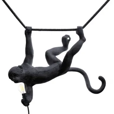 Подвесной светильник Seletti The Monkey Lamp Swing Black от ImperiumLoft