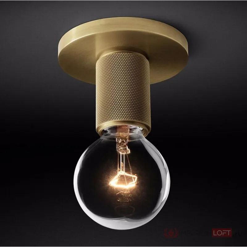 Потолочный светильник RH Utilitaire Socket Flushmount Brass от ImperiumLoft