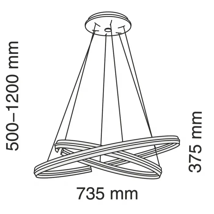 Люстра Half Ring Black & White Pendant S от ImperiumLoft