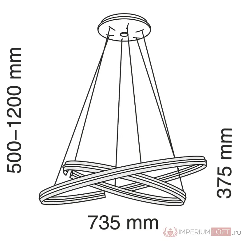 Люстра Half Ring Black & White Pendant S от ImperiumLoft