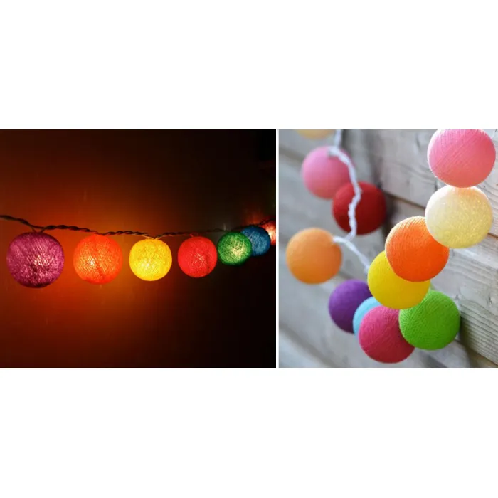 Гирлянда хлопковые фонарики Сotton Ball Rainbow от ImperiumLoft
