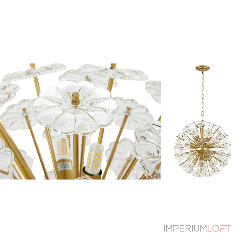 Подвесная люстра Glass Flowers Sputnik Chandelier D 48 Подвесная люстра Glass Flowers Sputnik Chandelier D 48