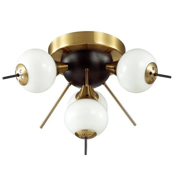White Glass Globes Sputnik Сeiling light от ImperiumLoft