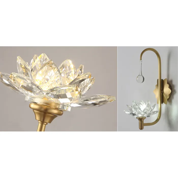 Хрустальный настенный светильник Цветок Лотоса Lotus flower Wall Clear Glass A от ImperiumLoft