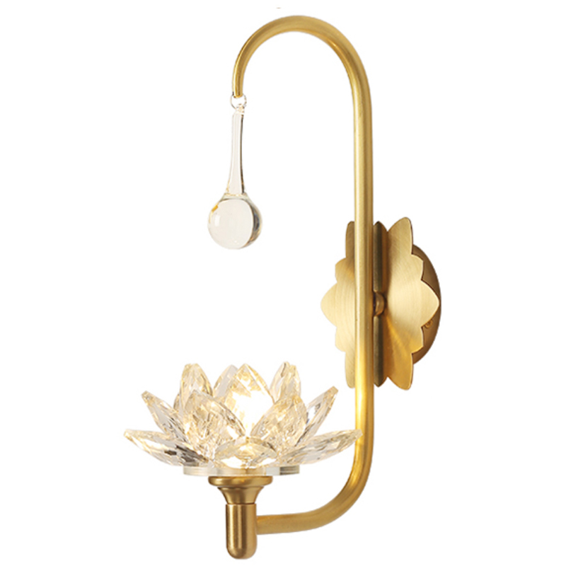 Хрустальный настенный светильник Цветок Лотоса Lotus flower Wall Clear Glass A от ImperiumLoft