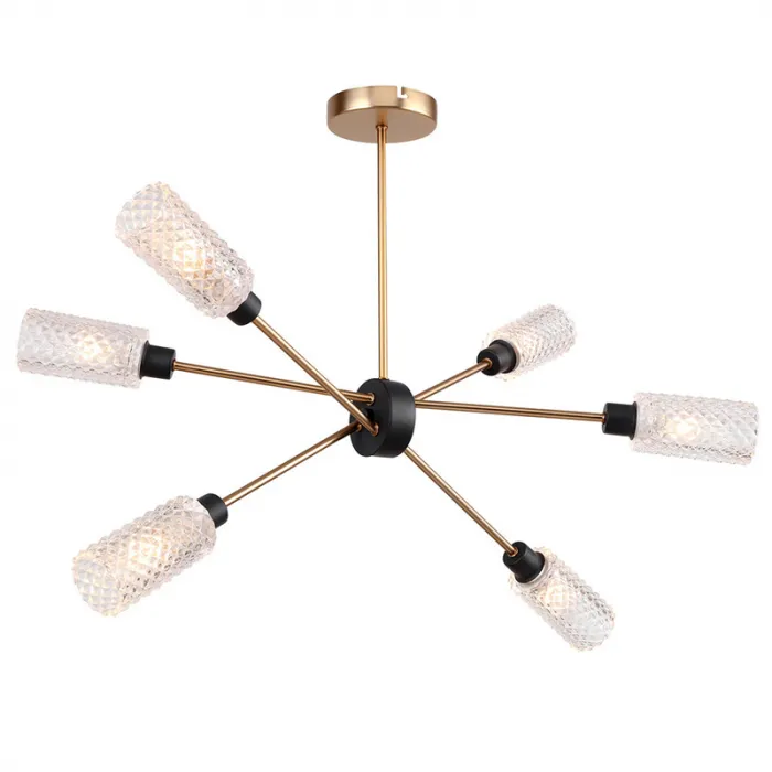 Светильник Sputnik Chandelier six cylinders от ImperiumLoft