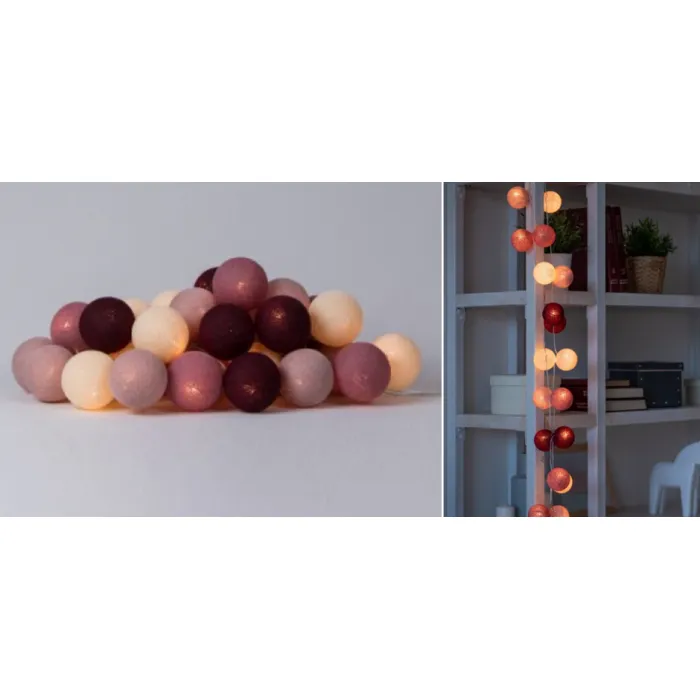 Гирлянда хлопковые фонарики Сotton Ball Rosegarden от ImperiumLoft