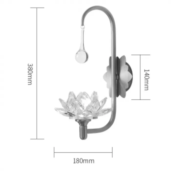 Хрустальный настенный светильник Цветок Лотоса Lotus flower Wall Clear Glass A от ImperiumLoft