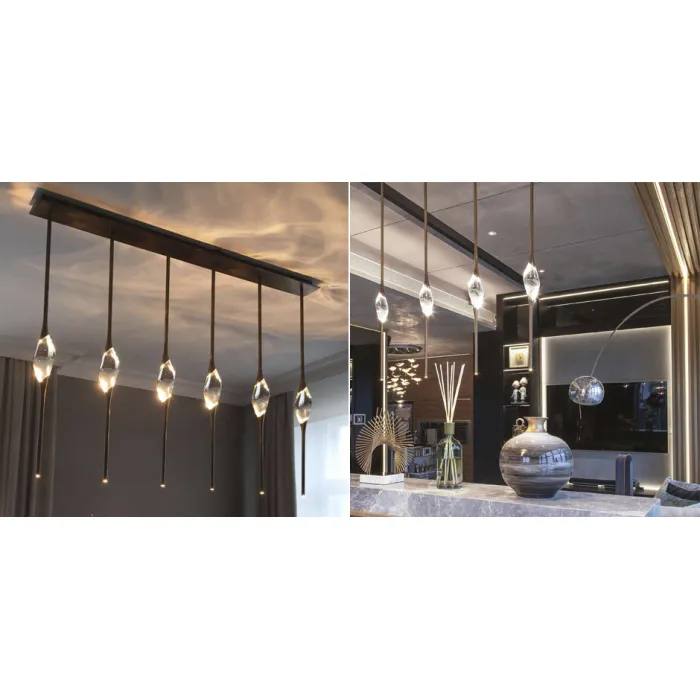 Подвесной светильник Il Pezzo 12 Rectangle Chandelier Gold от ImperiumLoft