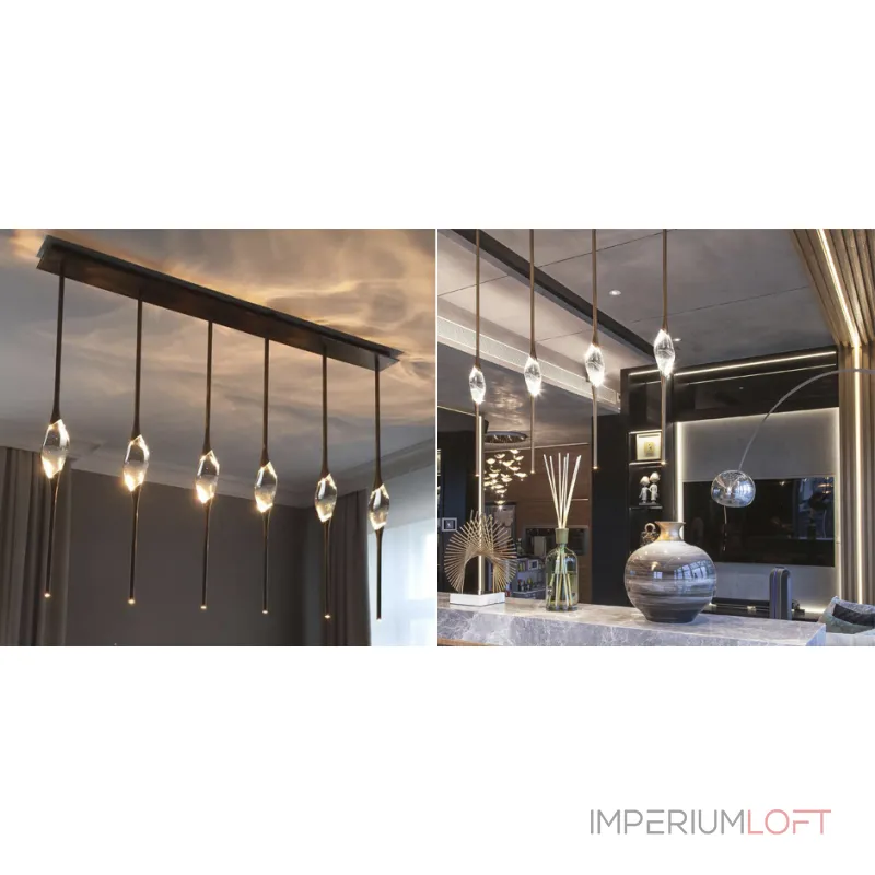 Подвесной светильник Il Pezzo 12 Rectangle Chandelier Gold