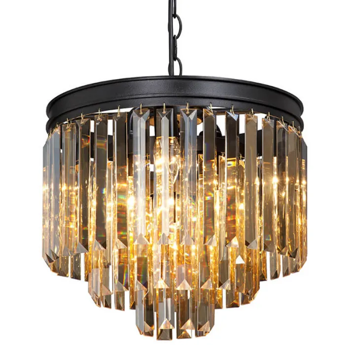 Люстра ODEON Amber GLASS 3-TIER  Black Янтарное стекло D 36 от ImperiumLoft