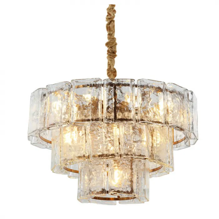 Люстра многоярусная Textured Glass Chandelier D60 от ImperiumLoft