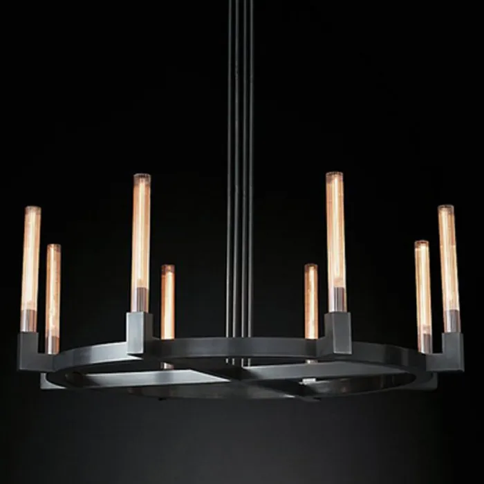 Люстра RH CANELLE Round Chandelier 8 Modern Black от ImperiumLoft