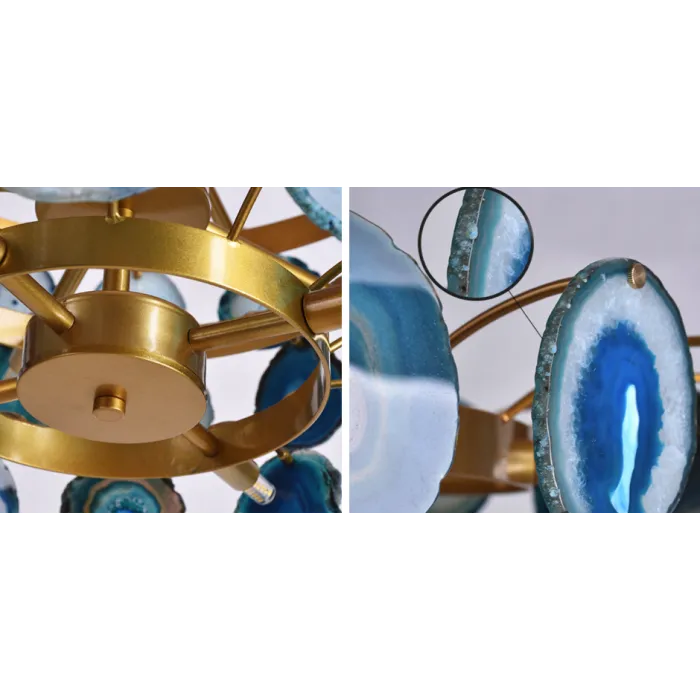 Люстра Agate Burst Chandelier 3 Round blue D70 от ImperiumLoft
