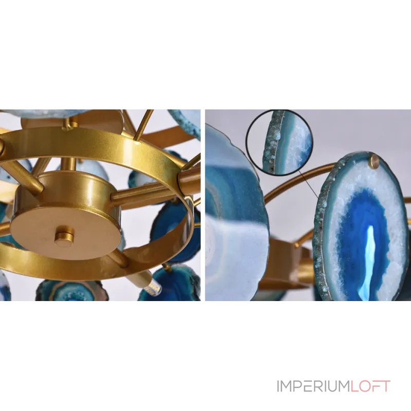 Подвесная люстра Agate Burst Chandelier 3 Round blue D70 Подвесная люстра Agate Burst Chandelier 3 Round blue D70