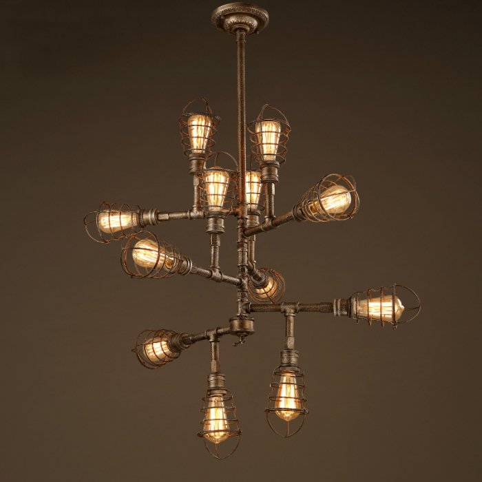 Люстра Loft Industrial Sputnik 12 Retro от ImperiumLoft