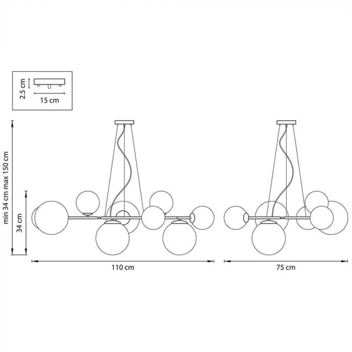 Люстра Bubbles on 4 Rings Chandelier Black от ImperiumLoft