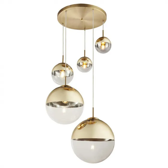 Светильник подвесной Mirror Ball Gold 5 плафонов  от ImperiumLoft