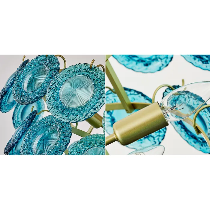 Люстра Blue Glass disk Chandelier от ImperiumLoft