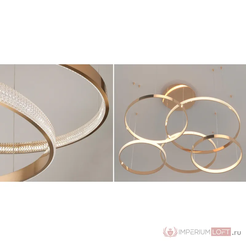 Люстра Композиция из колец ORACLE Mahlu 5 Rings Gold от ImperiumLoft