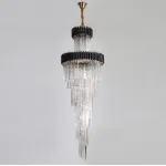 Подвесная люстра Empire Large Cascading Chandelier Black Rectangular Crystal