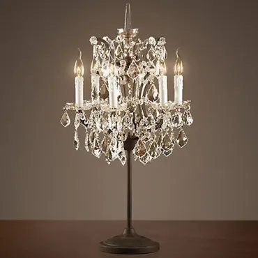 Настольная лампа 19TH C. ROCOCO IRON & CLEAR CRYSTAL Table Lamp