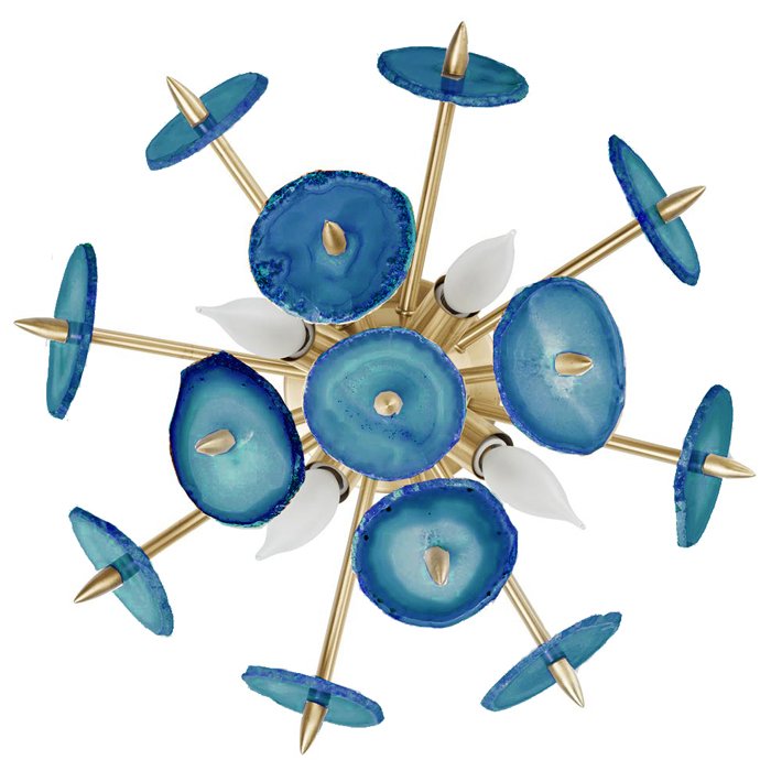 Бра Emporium Blue Agate Burst Sconce Brass от ImperiumLoft